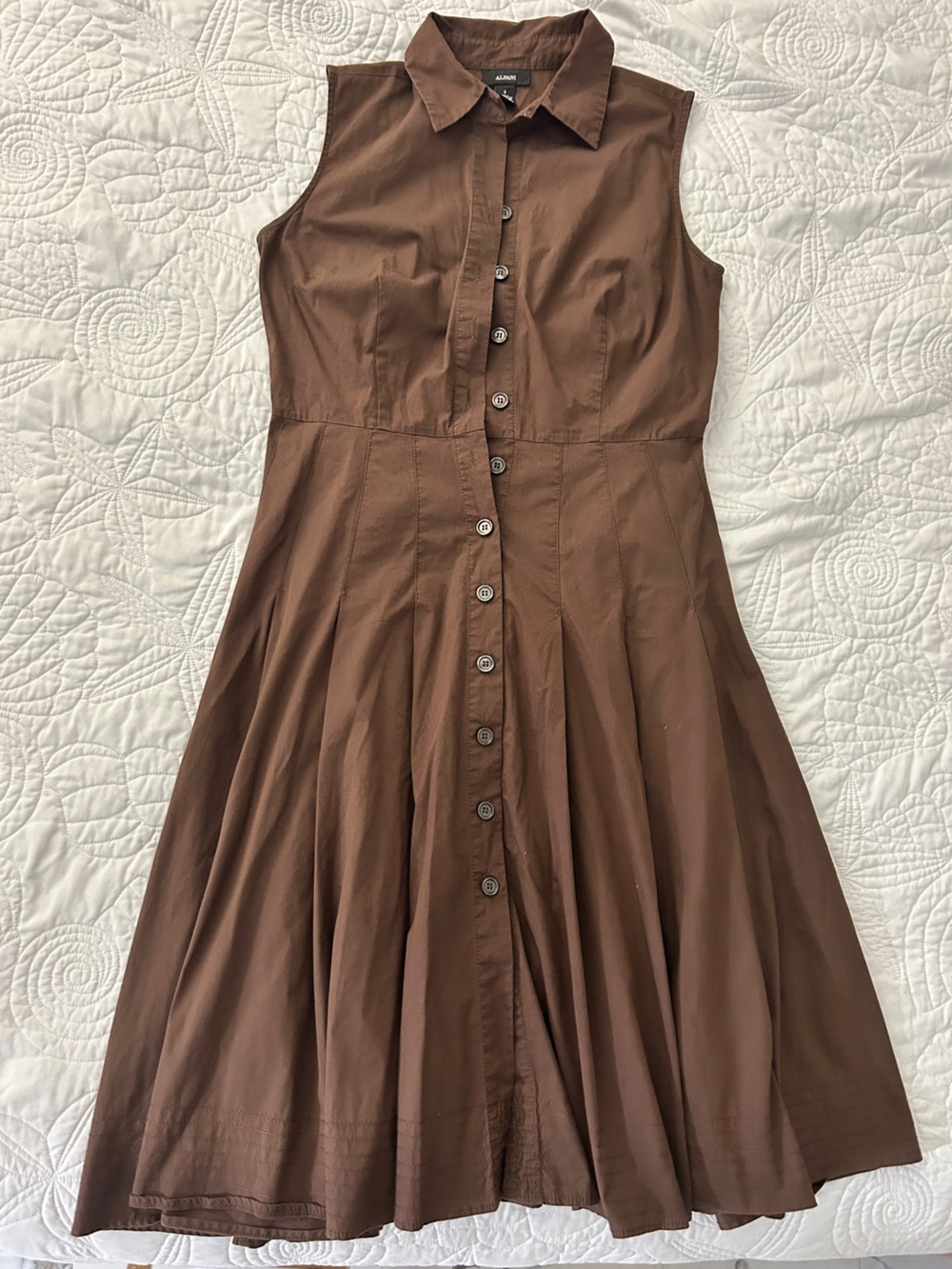 Alfani Chocolate Brown Button-Front Dress
